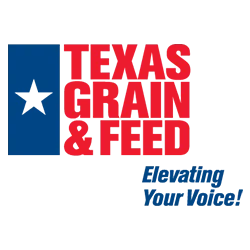 Texas Grain and Feed logo, highlighting the support and development of the grain and feed industries in Texas
